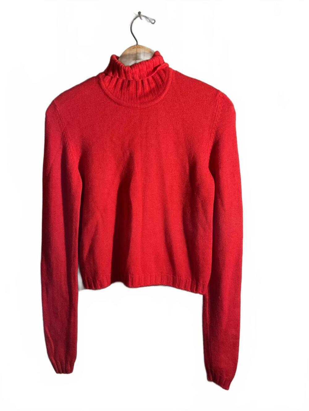Laura Biagiotti Red Cashmere/Silk 90's Vtg Turtleneck Sweater for Women Small